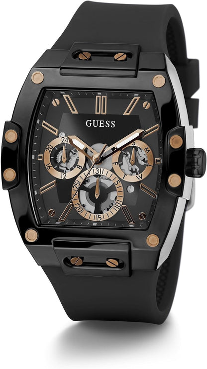HOTGuess Men's GW0G Series| Analog Trend Watch| Polycarbonate Case| Silicone Bracelet | 50M Water Resistance