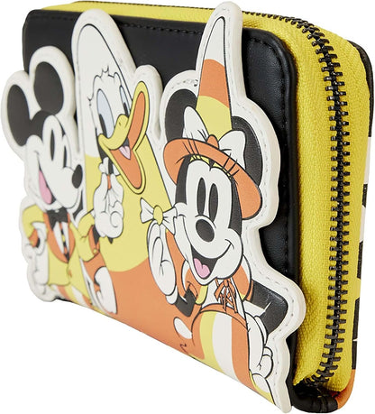 HOTLoungefly Disney Mickey and Friends Candy Corn Zip Around Wallet