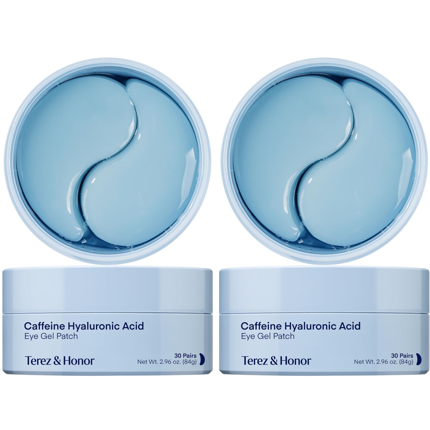 HOTTerez & Honor Under Eye Patches for Dark Circles - 60 Korean Hydrogel Masks for Puffiness, Bags, Wrinkle with Caffeine, Hyaluronic Acid, Niacinamide - Undereye Hydrating & Cooling, Vegan, No Fragrance