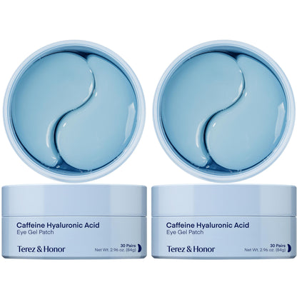 HOTTerez & Honor Under Eye Patches for Dark Circles - 60 Korean Hydrogel Masks for Puffiness, Bags, Wrinkle with Caffeine, Hyaluronic Acid, Niacinamide - Undereye Hydrating & Cooling, Vegan, No Fragrance