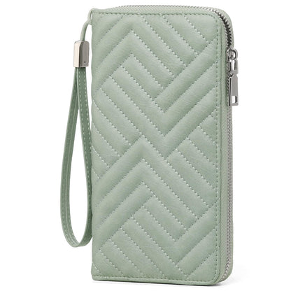 HOTGOIACII Womens Wallet RFID Blocking Leather Large Capacity Long Purse Card Clutch Wristlet