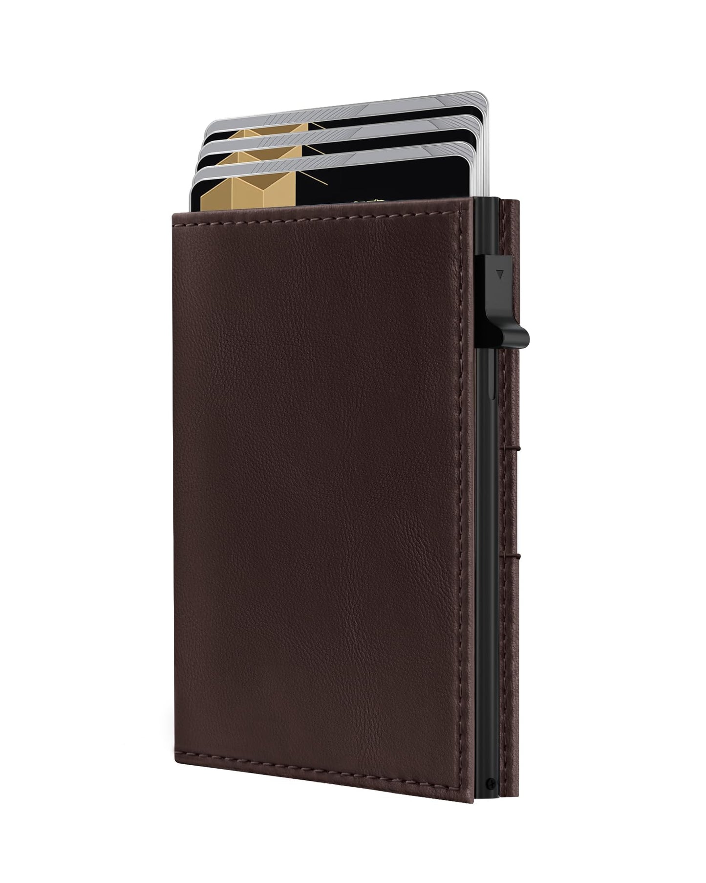 HOTQLD RFID Wallet Women - Small Slim Trifold Wallet Anti-Theft Pop up Card Holder, Minimalist, Ultra Thin, Front Pocket, Premium Leather, 9-11 Cards Capacity | ID Window | Cash Slot