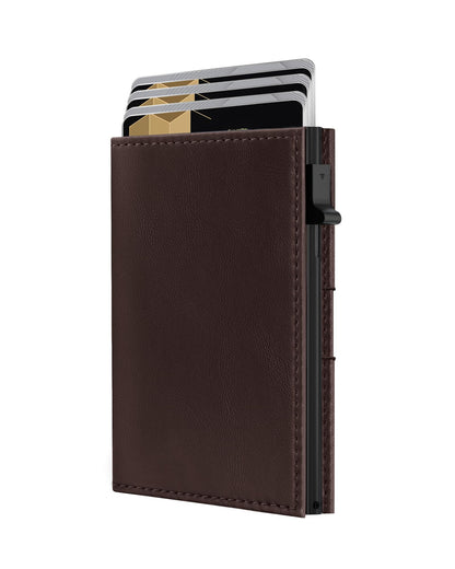 HOTQLD RFID Wallet Women - Small Slim Trifold Wallet Anti-Theft Pop up Card Holder, Minimalist, Ultra Thin, Front Pocket, Premium Leather, 9-11 Cards Capacity | ID Window | Cash Slot