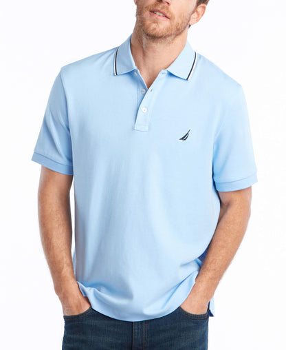 HOTNautica Men's Classic Fit Short Sleeve Dual Tipped Collar Polo Shirt