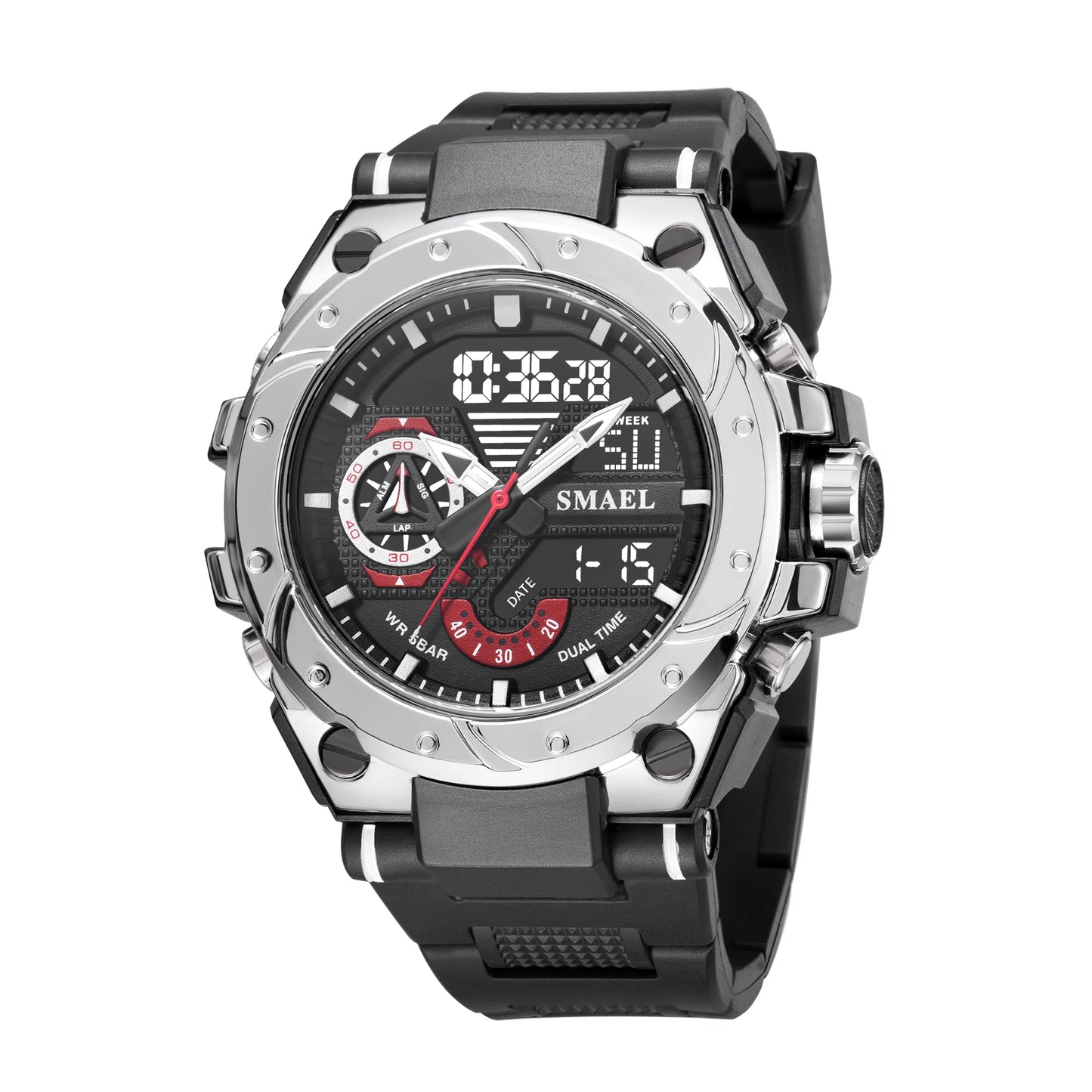 HOTKXAITO Men's Watches Sports Outdoor Waterproof Military Watch Date Multi Function Tactics LED Alarm Stopwatch