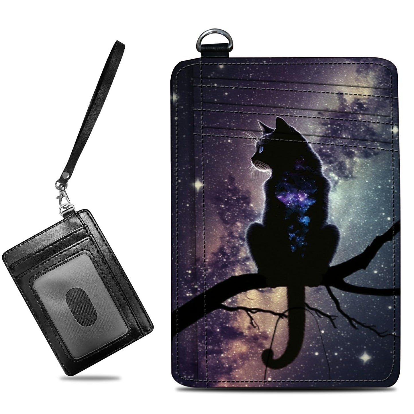 HOTCute Credit Card Holder with Zipper, Crow Skull RFID-Blocking Card Case Small Wallet for Women Men, Multi-slot Card Organizer Case Travel Accordion Wallet