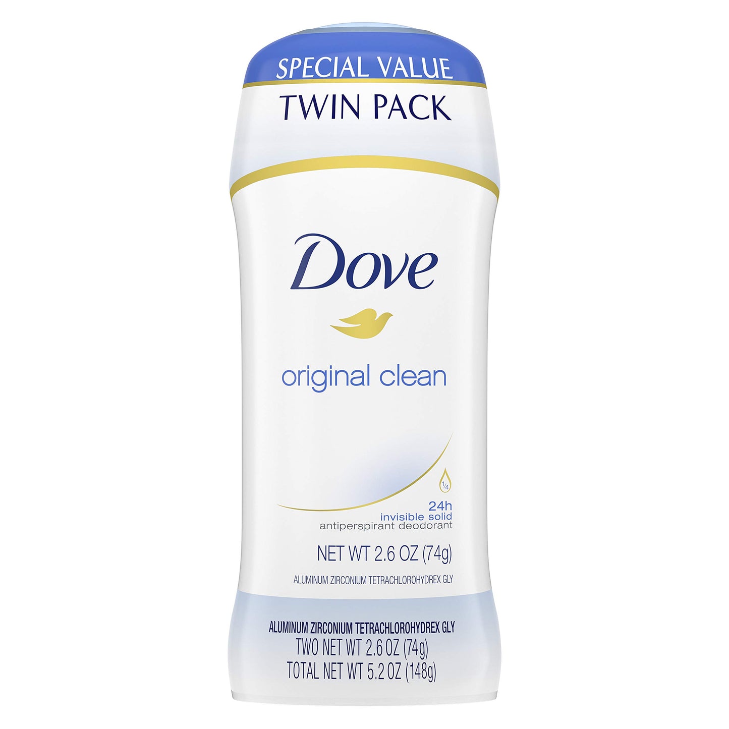 HOTDove Clinical + Care Antiperspirant Deodorant Stick for Women, 96H Clinical Strength Sweat & Odor Protection, With Nourishing Serum, Original Clean with Fresh Scent, 2.6 oz
