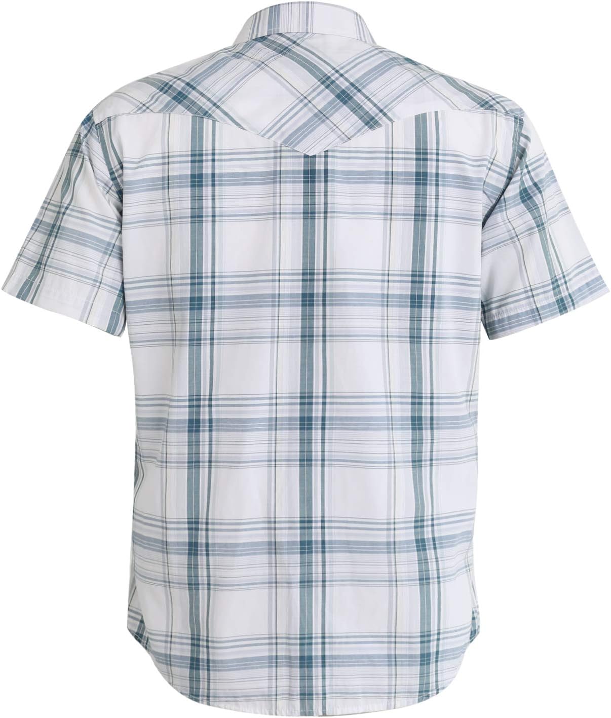 HOTCOEVALS CLUB Men's Western Cowboy Short Sleeve Pearl Snap Casual Plaid Work Shirts