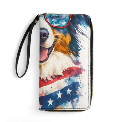 HOTRural Style Highland Cow Sunflower Collage Pattern Clutch Purse Leather Large Capacity Wristlet Leather Wallet