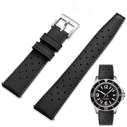 HOTFKM Rubber Watch Strap Quick Release Tropical Style Fluororubber 18mm 19mm 20mm 21mm 22mm Soft Breathable Durable FKM Rubber Watch Band Universal Replacement Band Strap for Men Women