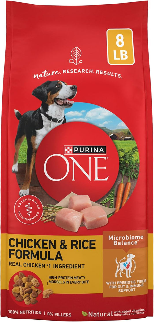HOTPurina ONE Chicken and Rice Formula Dry Dog Food - 8 lb. Bag