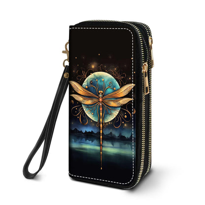 HOTWomen's Large Capacity Wallet PU Leather Double Zipper Clutch Purse Multifunctional Wallet with Removable Wristlet Strap for Smart Phone/Coin/Card/Cash, Flower Butterfly