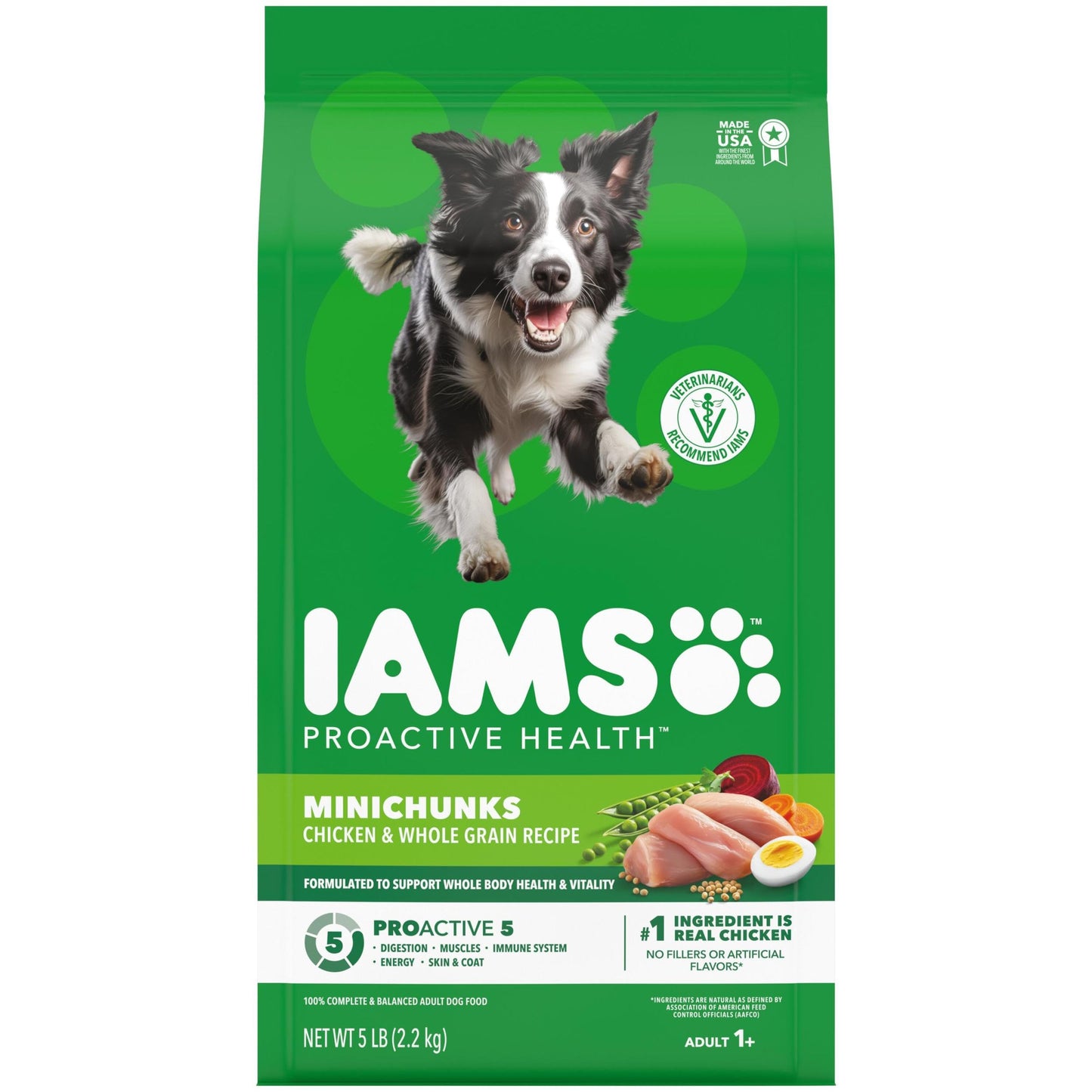 HOTIAMS Proactive Health Adult Minichunks Dry Dog Food, Chicken, 30 lb | Real chicken #1 ingredient, no fillers, natural fiber & prebiotics, Omega-6 fatty acids, antioxidants for immune support