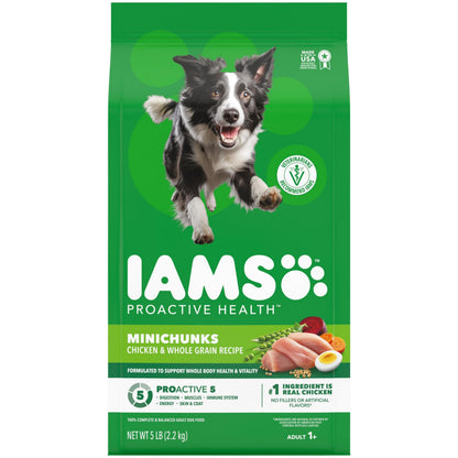HOTIAMS Proactive Health Adult Minichunks Dry Dog Food, Chicken, 30 lb | Real chicken #1 ingredient, no fillers, natural fiber & prebiotics, Omega-6 fatty acids, antioxidants for immune support