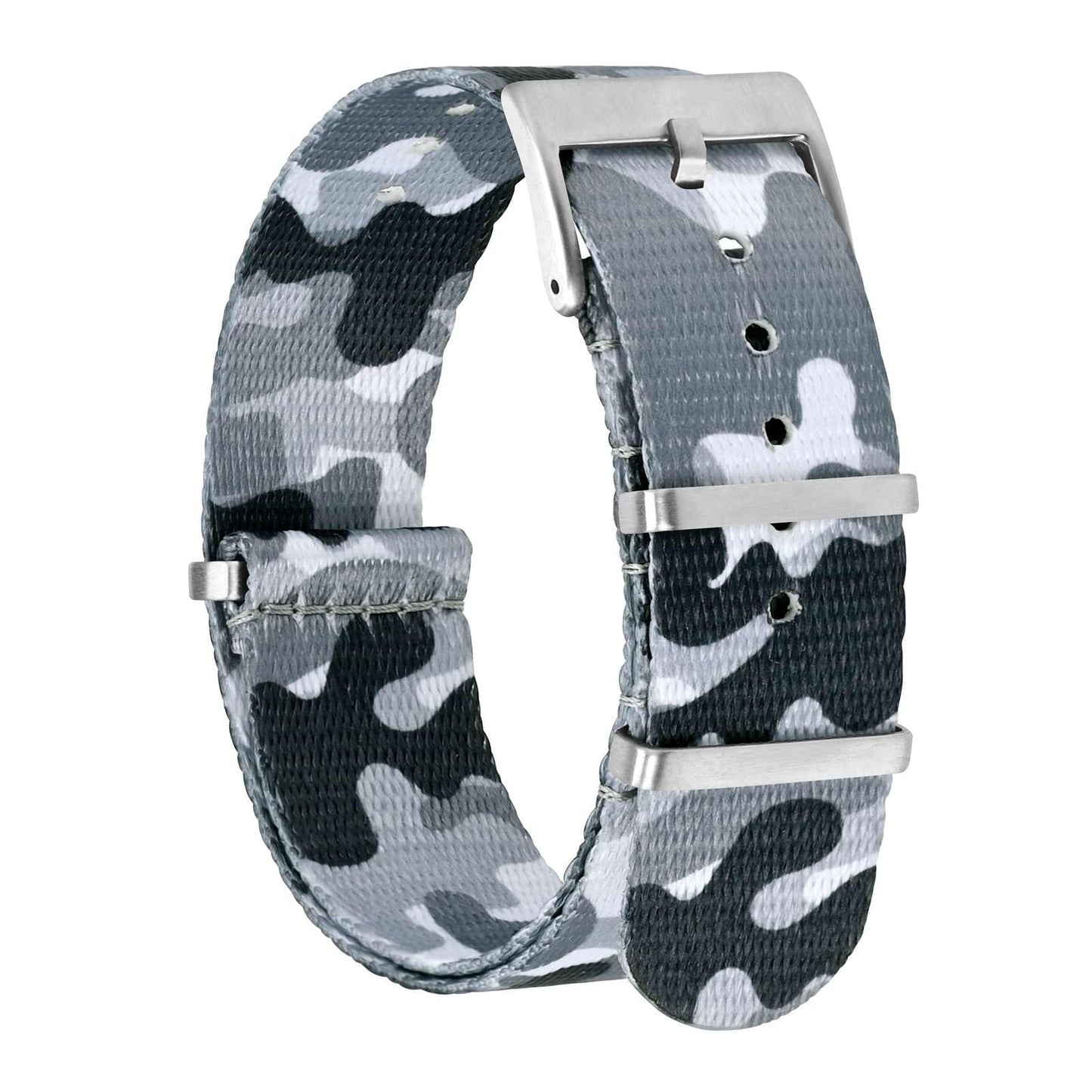 HOTBISONSTRAP Nylon Watch Bands for Men, One-Piece Military Watch Straps, 18mm 20mm 22mm