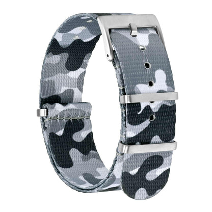 HOTBISONSTRAP Nylon Watch Bands for Men, One-Piece Military Watch Straps, 18mm 20mm 22mm