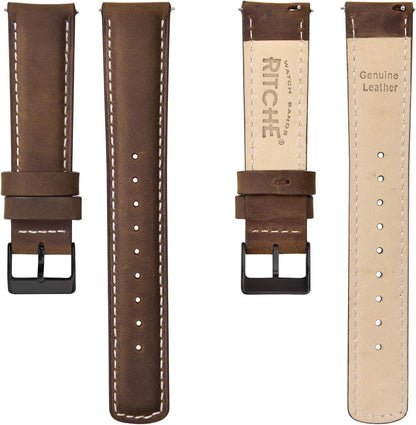 HOTRitche Christmas Gift Quick Release Leather Watch Bands Genuine Watch Straps for Men Women Top Grain Leather Watch Strap, White Elephant Gifts, Stocking Stuffers for Men, Father's Day gifts