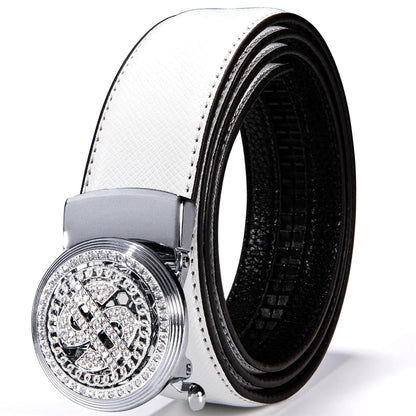 HOTDubulle Designer Mens Belts, Sliding Automatic Buckle Ratchet Dress Belt TOP Genuine Leather Strap Gifts
