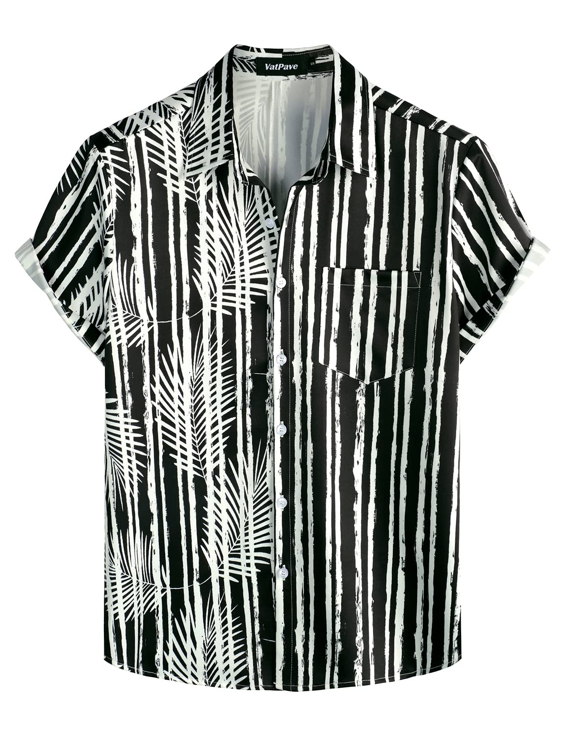 HOTVATPAVE Mens Hawaiian Flamingo Shirt Casual Tropical Summer Beach Shirts | Animal Print, Button Down Short Sleeve, Stylish, Untucked, Vacation, Floral, Cruise, Date, Party, Rave, Concert, Pocket