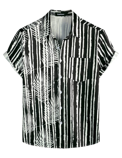 HOTVATPAVE Mens Hawaiian Flamingo Shirt Casual Tropical Summer Beach Shirts | Animal Print, Button Down Short Sleeve, Stylish, Untucked, Vacation, Floral, Cruise, Date, Party, Rave, Concert, Pocket