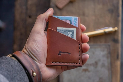 HOTThe Port Wallet by Craft and Lore, Handmade Minimal Leather Card Wallet (Buck Brown)