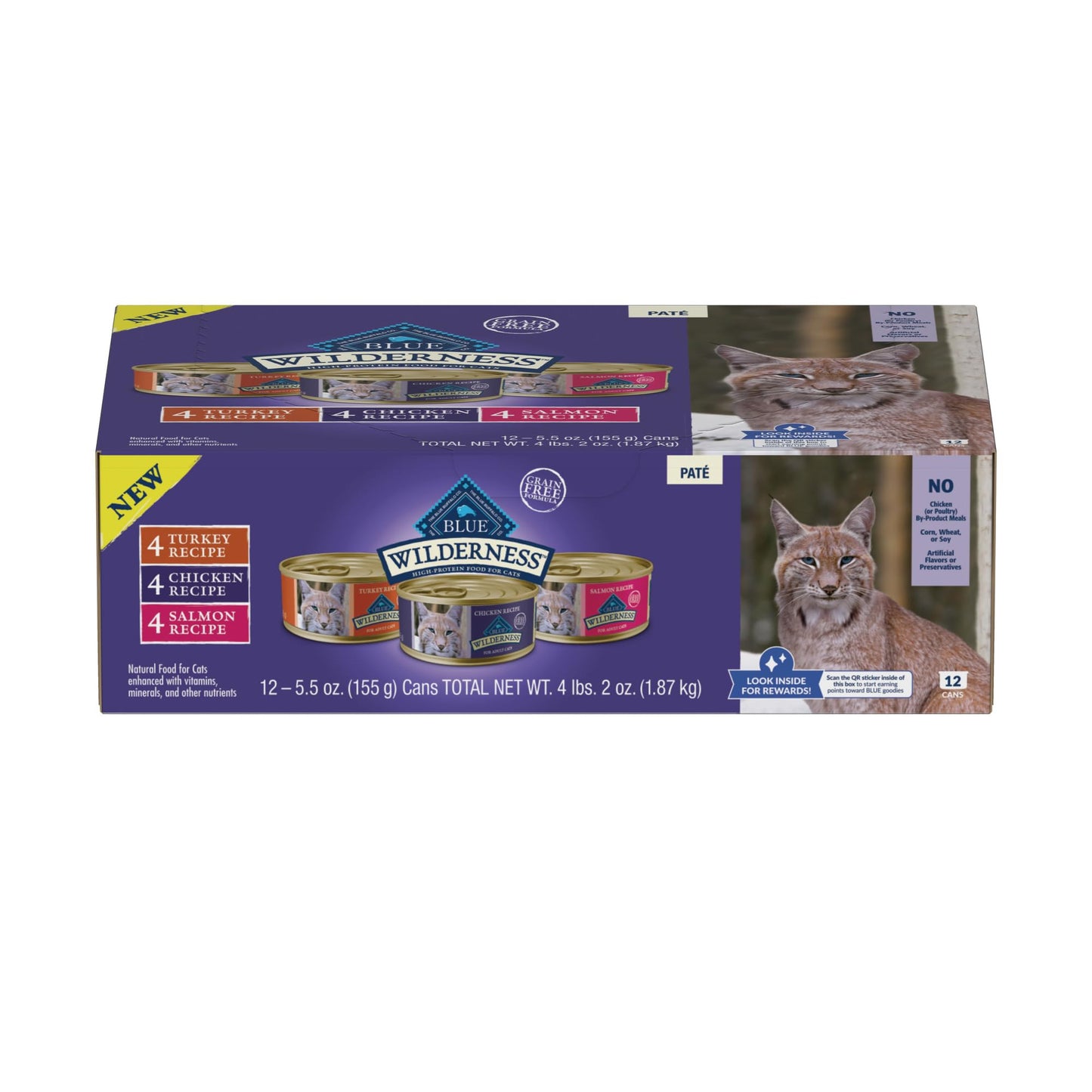 HOTBlue Buffalo Tastefuls Flaked Adult Wet Cat Food Variety Pack (Tuna, Chicken, Fish & Shrimp), Natural Ingredients Enhanced with Vitamins, Minerals & Other Nutrients, 3-oz. Each (12 Cans)