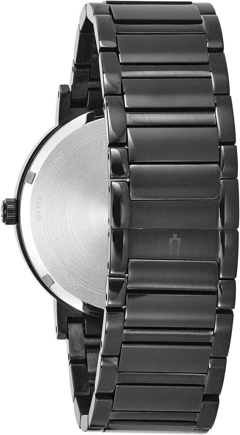 HOTBulova Men's 3-Hand Quartz Watch with Diamond Dial and Edge to Edge Crystal
