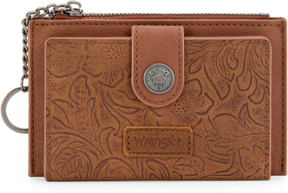HOTMontana West X Wrangler Small Womens Wallet Slim Credit Card Holder Minimalist Brown Keychain Wallet Compact Western Card Organizers