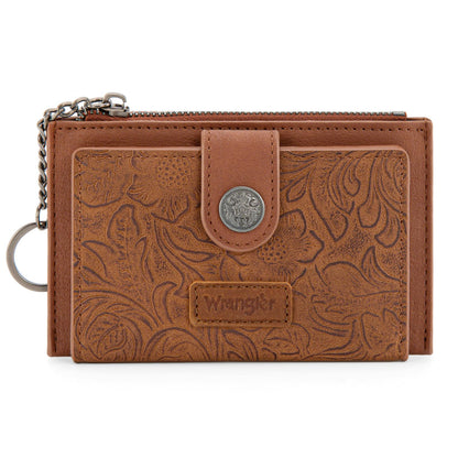 HOTMontana West X Wrangler Small Womens Wallet Slim Credit Card Holder Minimalist Brown Keychain Wallet Compact Western Card Organizers