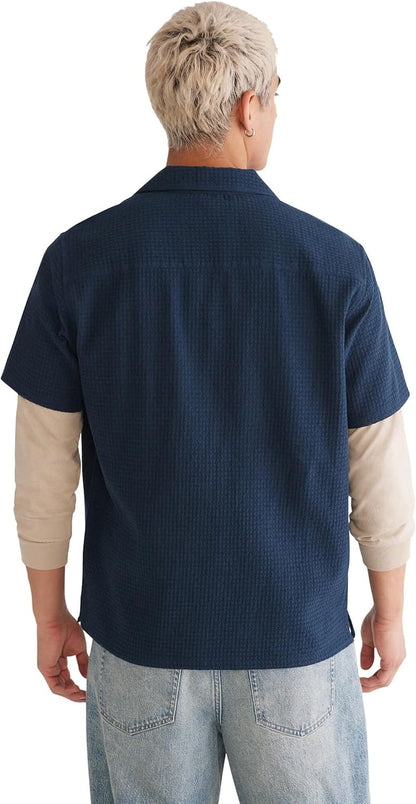 HOTAEROPOSTALE Men's Short Sleeve Textured Shirt