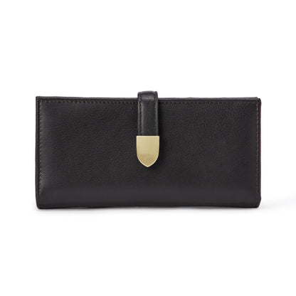HOTAmazon Essentials Women's Leather Clutch Wallet with Multiple Card Pockets and Zip Compartments, Tan, One Size