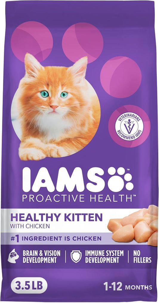 HOTIAMS Proactive Health Healthy Kitten Dry Cat Food, Chicken, 3.5 lb | Veterinarian-recommended, real chicken #1 ingredient, Omega-3 DHA & taurine, supports digestion, skin health, immune system