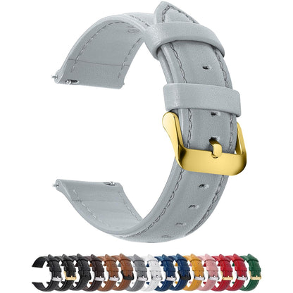 HOTFullmosa Watch Band, Quick Release Leather Watch Strap Compatible with Samsung Galaxy Garmin for Men Women, Replacement Bands Width 12mm 14mm 16mm 18mm 19mm 20mm 21mm 22mm 24mm | Quick Release Replacement Bands with Stainless Steel Metal Clasp, Genuine