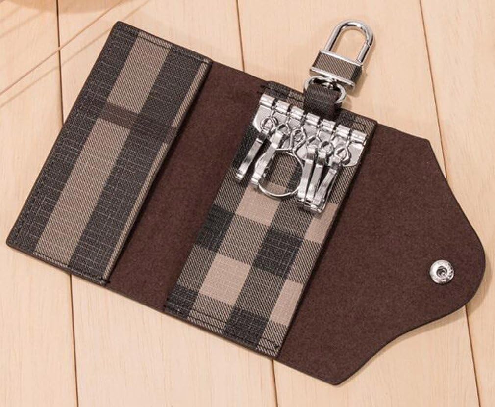 HOTWomen Men Leather Car Key Chain Card Holder Money Wallet Pouch Case 6 keys Organizer Bag Case