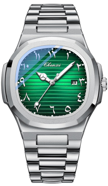 HOTBESTKANG Men Quartz Movement Watch Waterproof Luminous Men's Watch, Stainless Steel Strap Business Watches