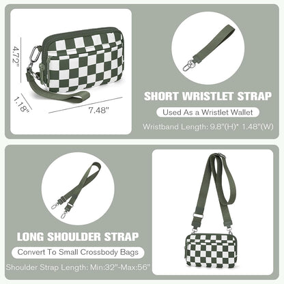 HOTWOOMADA Checkerboard Wristlet Wallets for Women