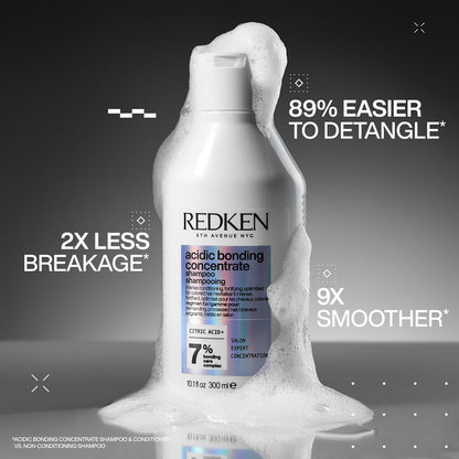 HOTRedken Acidic Bonding Concentrate Shampoo - For Damaged Hair Repair, Strengthens and Repairs Weak and Brittle Hair, Sulfate-Free, Color Safe, With Citric Acid