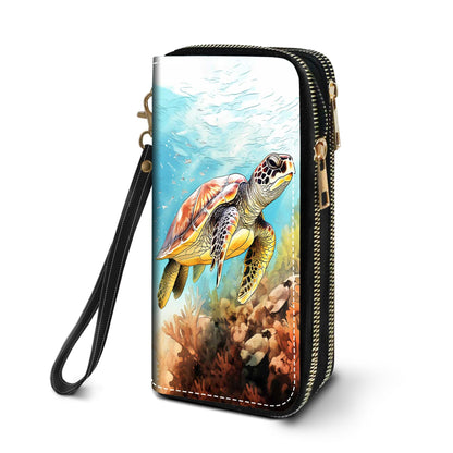 HOTWomen's Large Capacity Wallet PU Leather Double Zipper Clutch Purse Multifunctional Wallet with Removable Wristlet Strap for Smart Phone/Coin/Card/Cash, Flower Butterfly