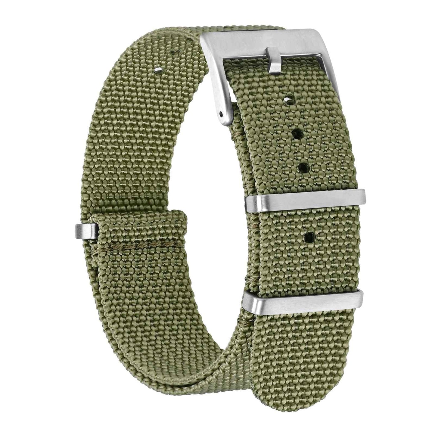 HOTBISONSTRAP Nylon Watch Bands for Men, One-Piece Military Watch Straps, 18mm 20mm 22mm
