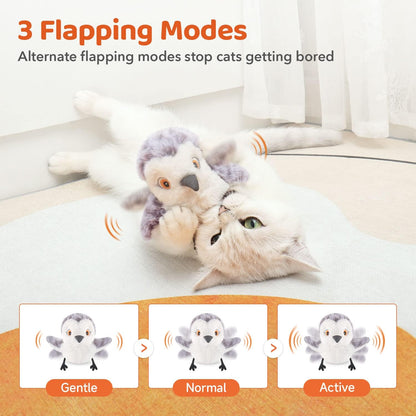HOTPotaroma Cat Toys Flapping Bird (No Flying), Lifelike Sandpiper Chirp Tweet, Rechargeable Touch Activated Kitten Toy Interactive Cat Exercise Toys for All Breeds Cat Kicker Catnip Toys 4.0" | Lifelike Sandpiper Chirp, Touch Activated, Rechargeable Kitt