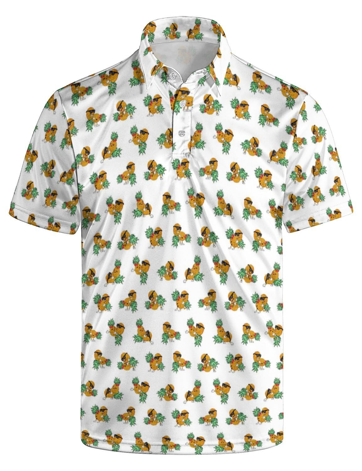 HOTGolf Polo Shirts for Men Funny Print Quick Dry Short Sleeve Performance Golf Shirts Moisture Wicking Polo Shirts