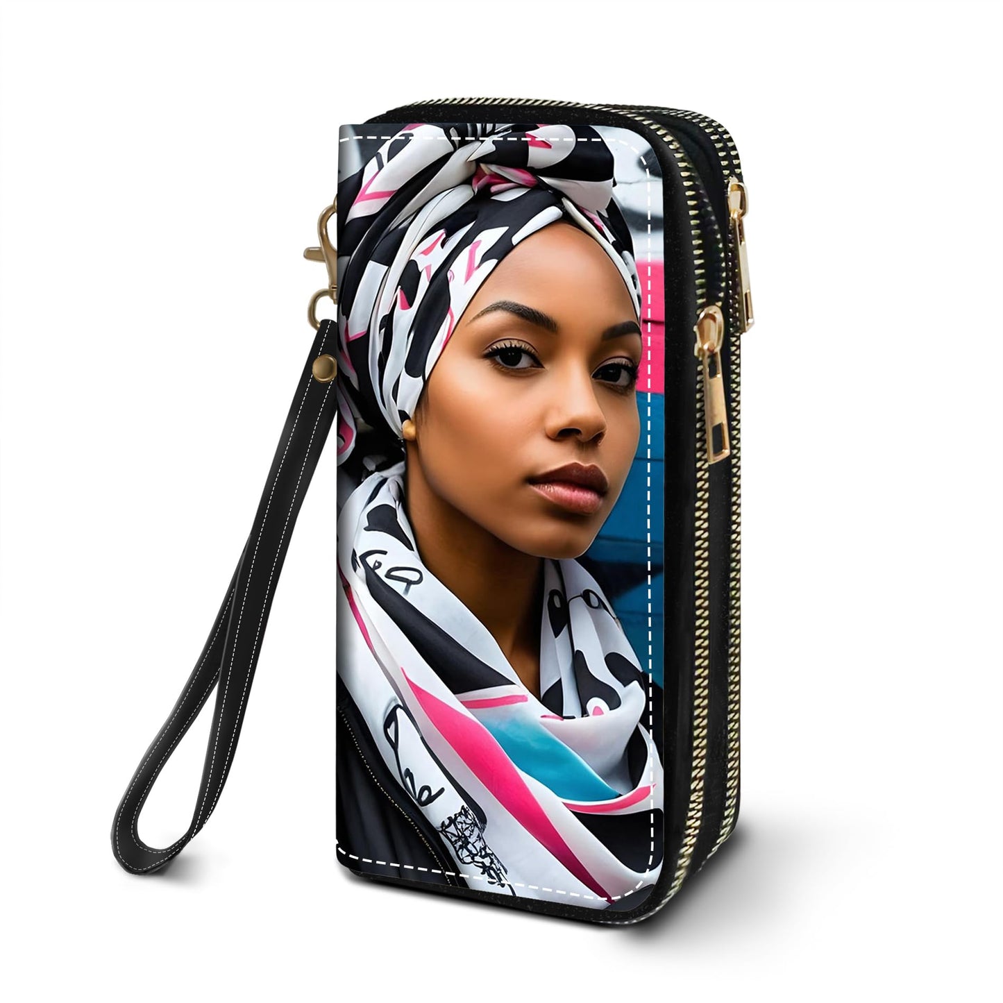 HOTWomen's Large Capacity Wallet PU Leather Double Zipper Clutch Purse Multifunctional Wallet with Removable Wristlet Strap for Smart Phone/Coin/Card/Cash, Floral Quotes Bible Verse Philippians 4-13