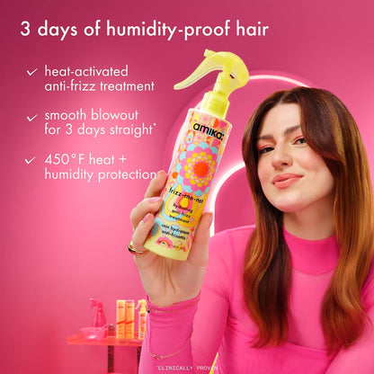 HOTamika frizz-me-not hydrating anti-frizz treatment | lightweight hydrating spray for medium to thick coarse hair types 2a-4c, humidity + heat protection, smooth frizz for up to 3 days