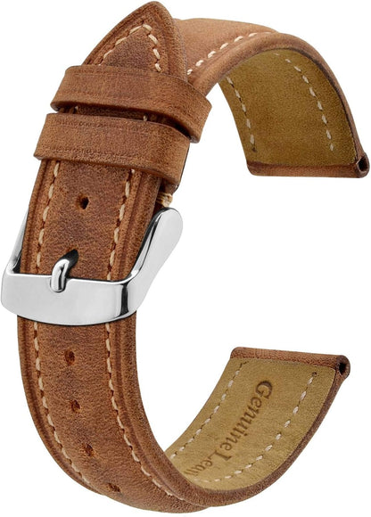 HOTBISONSTRAP Watch Strap, Vintage Leather Replacement Bracelet, Band Width-14mm 15mm 16mm 17mm 18mm 19mm 20mm 21mm 22mm 23mm 24mm