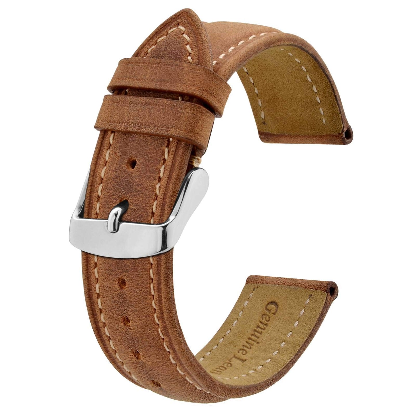 HOTBISONSTRAP Watch Strap, Vintage Leather Replacement Bracelet, Band Width-14mm 15mm 16mm 17mm 18mm 19mm 20mm 21mm 22mm 23mm 24mm