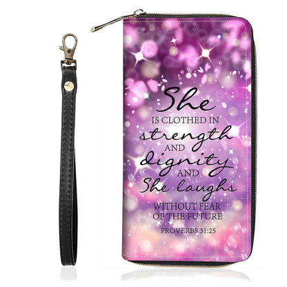 HOTChristian Cross Quote Bible Verse Matthew 19:26 Print Wallet for Women Large Capacity Wallet Credit Card Holder PU Leather Zipper Clutch Purse Phone Wallet