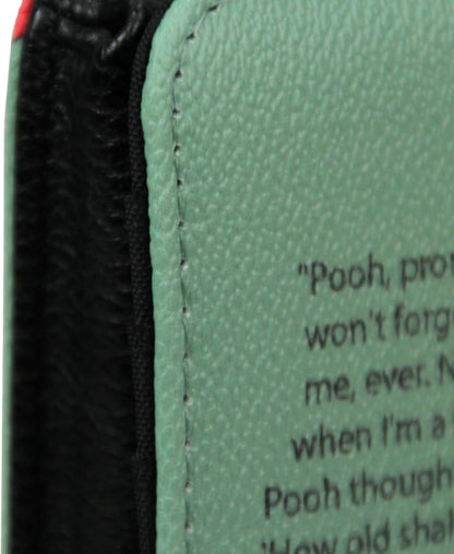 HOTWinnie the Pooh Bifold Wallet Wristlet, 7 Inch Sage Green Book Design | Snap Clamshell Closure, Zipper Coin Pouch, Windowed ID Slot, 4 Card Slots, Bill Pockets, Wrist Strap