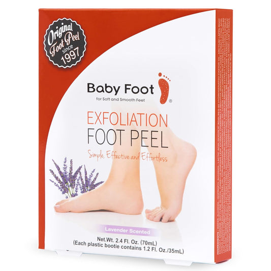 HOTBaby Foot Original Exfoliation Foot Peel - For Rough Cracked, Dry Feet, Dead Skin Removal - Foot Peeling Mask for Baby Soft Feet - Spa Experience at Home & Gift Ideas - Lavender Scented