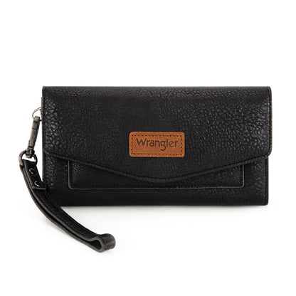 HOTMontana West X Wrangler Women's Wallets Large Wristlet for Woman Ladies Female Trifold Cash Wallet with Wrist Strap and Rfid Lining