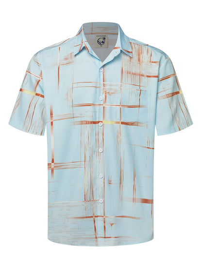 HOTHardaddy Men's Hawaiian Shirt Short Sleeves Printed Button Down Summer Beach Casual Shirts
